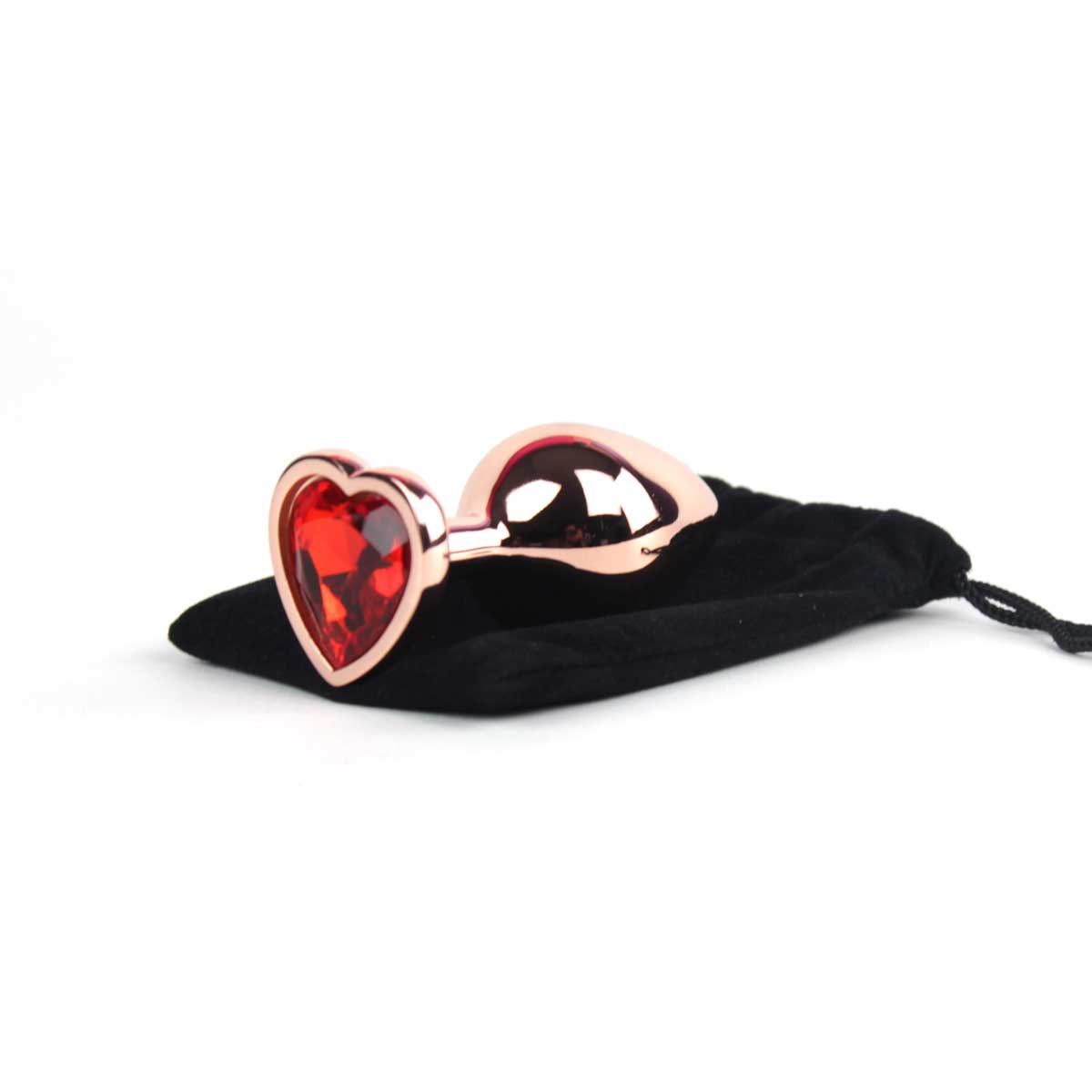 Plug Anal Rose no Tamanho "G" com Pedra Brilhante na Base em Formato de Coração - Intt Toys | 8,1 x 4,0 cm | Disponível em 10 Cores - 4