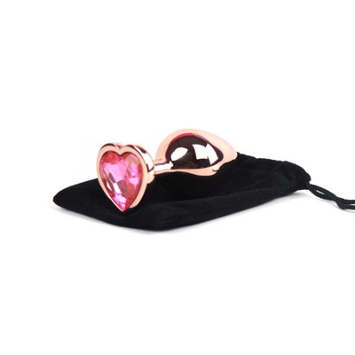 Foto 10 do produto Plug Anal Rose no Tamanho "G" com Pedra Brilhante na Base em Formato de Coração - Intt Toys | 8,1 x 4,0 cm | Disponível em 10 Cores