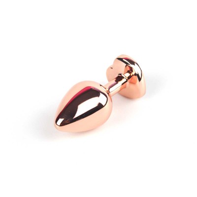 Foto 3 do produto Plug Anal Rose no Tamanho "M" com Pedra Brilhante na Base em Formato de Coração - Intt Toys | 7 x 3,3 cm | Disponível em 10 Cores