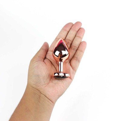 Plug Anal Rose no Tamanho "M" com Pedra Brilhante na Base em Formato de Coração - Intt Toys | 7 x 3,3 cm | Disponível em 10 Cores