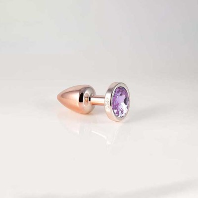 Foto 1 do produto Plug Anal Rose no tamanho "P" em ABS Atóxico com Formato Cônico e Detalhe de Joia - Hard Less | 6 x 2,6 cm | Disponivel em 7 Cores