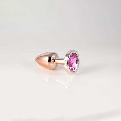 Foto 3 do produto Plug Anal Rose no tamanho "P" em ABS Atóxico com Formato Cônico e Detalhe de Joia - Hard Less | 6 x 2,6 cm | Disponivel em 7 Cores