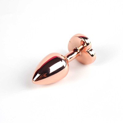 Foto 2 do produto Plug Anal Rose no Tamanho "P" com Pedra Brilhante na Base em Formato de Coração - Intt Toys | 5,7 x 2,6 cm | Disponível em 10 Cores