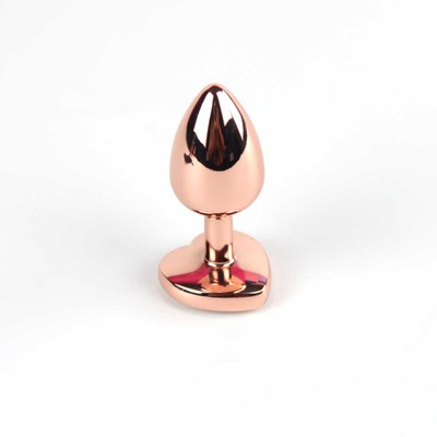 Foto 3 do produto Plug Anal Rose no Tamanho "P" com Pedra Brilhante na Base em Formato de Coração - Intt Toys | 5,7 x 2,6 cm | Disponível em 10 Cores
