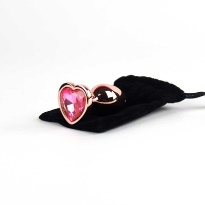 Foto 9 do produto Plug Anal Rose no Tamanho "P" com Pedra Brilhante na Base em Formato de Coração - Intt Toys | 5,7 x 2,6 cm | Disponível em 10 Cores