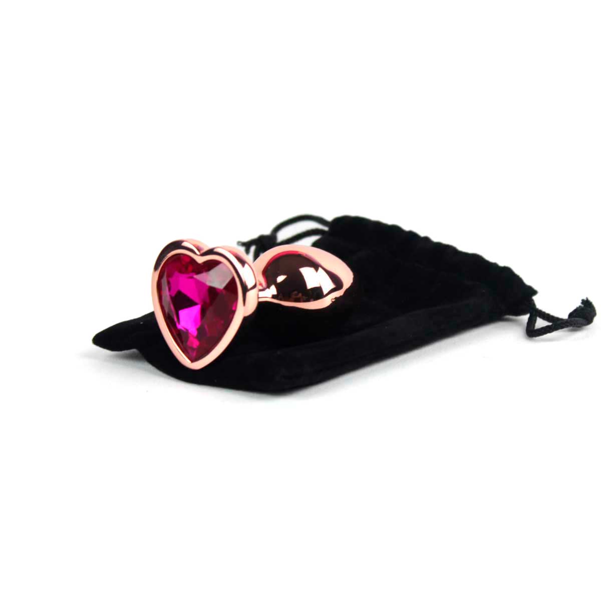 Plug Anal Rose no Tamanho "P" com Pedra Brilhante na Base em Formato de Coração - Intt Toys | 5,7 x 2,6 cm | Disponível em 10 Cores - 7