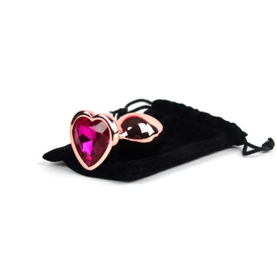 Foto 7 do produto Plug Anal Rose no Tamanho "P" com Pedra Brilhante na Base em Formato de Coração - Intt Toys | 5,7 x 2,6 cm | Disponível em 10 Cores
