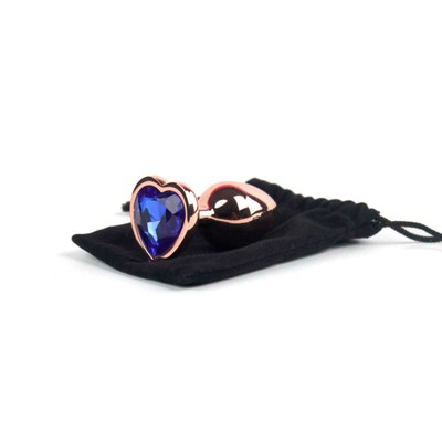 Foto 5 do produto Plug Anal Rose no Tamanho "P" com Pedra Brilhante na Base em Formato de Coração - Intt Toys | 5,7 x 2,6 cm | Disponível em 10 Cores