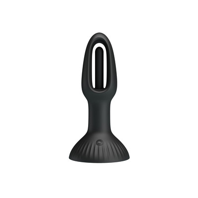 Plug Anal em Silicone com Formato Cônico, 7 Movimentos de Slap, Ventosa e Recarregável - Pretty Love Hubert | 11 x 3,9 cm