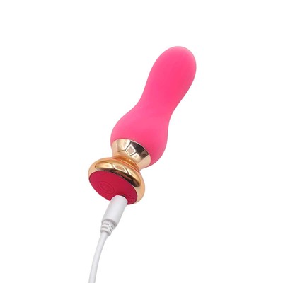 Foto 3 do produto Plug Anal em Silicone com 9 Modos de Vibração, Recarregável e Controle via Aplicativo - GLIB | 10 x 3,2 cm | Disponível em 2 Cores