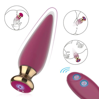 Foto 4 do produto Plug Anal em Silicone e ABS Atóxico com 10 Modos de Vibração e Controle Remoto - I-moon Cross | 9 x 3,5 cm