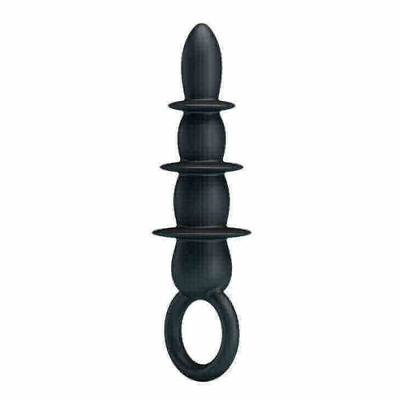 Foto 2 do produto Plug Anal em Silicone com Anéis e Alça de Segurança - Pretty Love Special Anal Stimulation - 13,2 x 3,7 cm
