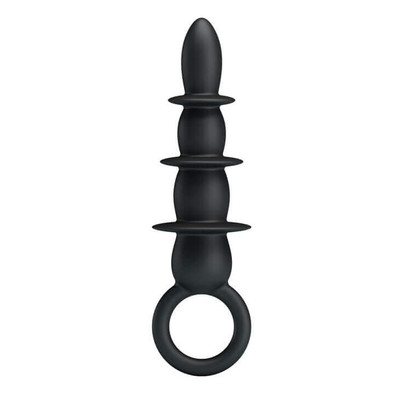 Foto 6 do produto Plug Anal em Silicone com Anéis e Alça de Segurança - Pretty Love Special Anal Stimulation - 13,2 x 3,7 cm