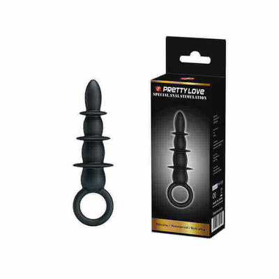 Foto 1 do produto Plug Anal em Silicone com Anéis e Alça de Segurança - Pretty Love Special Anal Stimulation - 13,2 x 3,7 cm