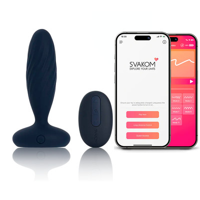 Plug Anal em Silicone Aveludado com 7 Modos de Vibração, Movimentos de Vai e Vem, Aplicativo Interativo e Controle Remoto sem Fio - Svakom Jordan