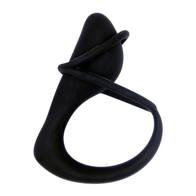 Plug Anal em Silicone Aveludado com Anel Peniano Duplo - 8,5 x 3,1 cm - 4