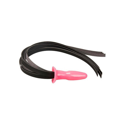 Plug Anal em Silicone com Chicote - 9,5 x 2,9 cm | Cor: Preto