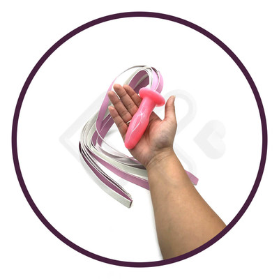 Foto 3 do produto Plug Anal em Silicone com Chicote - 9,5 x 2,9 cm | Cor: Lilás