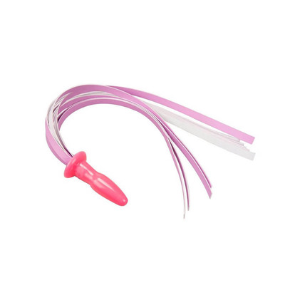 Foto 2 do produto Plug Anal em Silicone com Chicote - 9,5 x 2,9 cm | Cor: Lilás