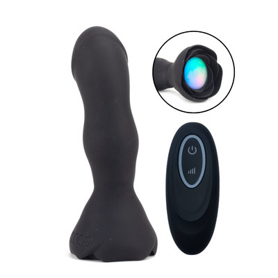 Plug Anal em Silicone em Formato de Pênis com LED, 10 Modos de Vibração e Controle Remoto sem Fio - YouVibe | 10,5 x 3,5 cm