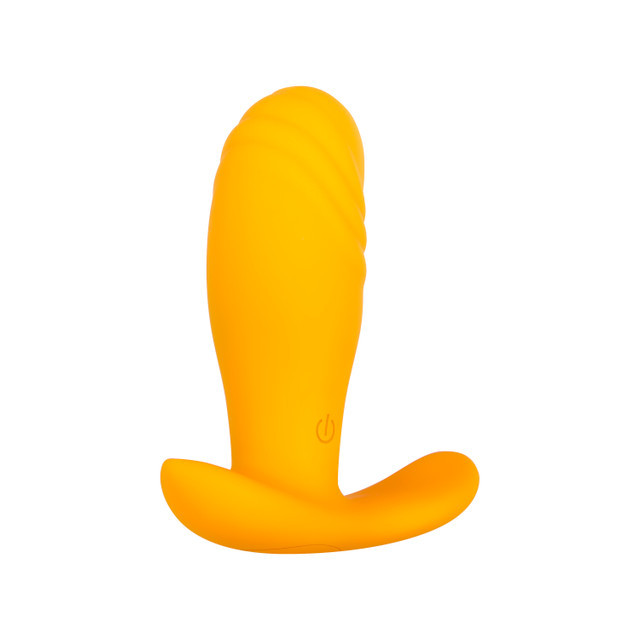 Plug Anal em Silicone com Glande, 6 Modos de Vibração, 2 Níveis de Intensidade, Controle Remoto Sem Fio, Resistente à Água e Recarregável - Evolved Creamsicle | 7 x 2,8 cm - 2