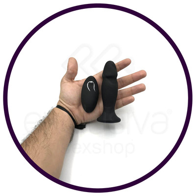 Foto 4 do produto Plug Anal em Silicone com Glande Definida e 12 Modos de Vibração com Controle Remoto sem Fio - Pretty Love Mr Play II - 10 x 3,2 cm