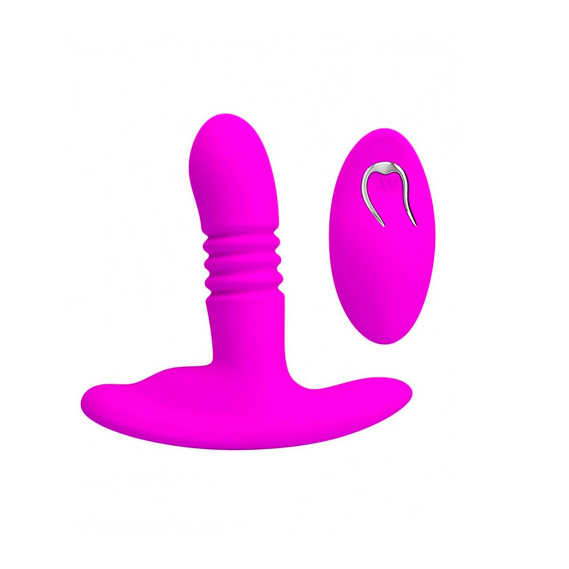 Plug Anal em Silicone com Movimento Vai e Vem e 12 Modos de Vibração - Pretty Love Heather - 11 x 2,8 cm - 2