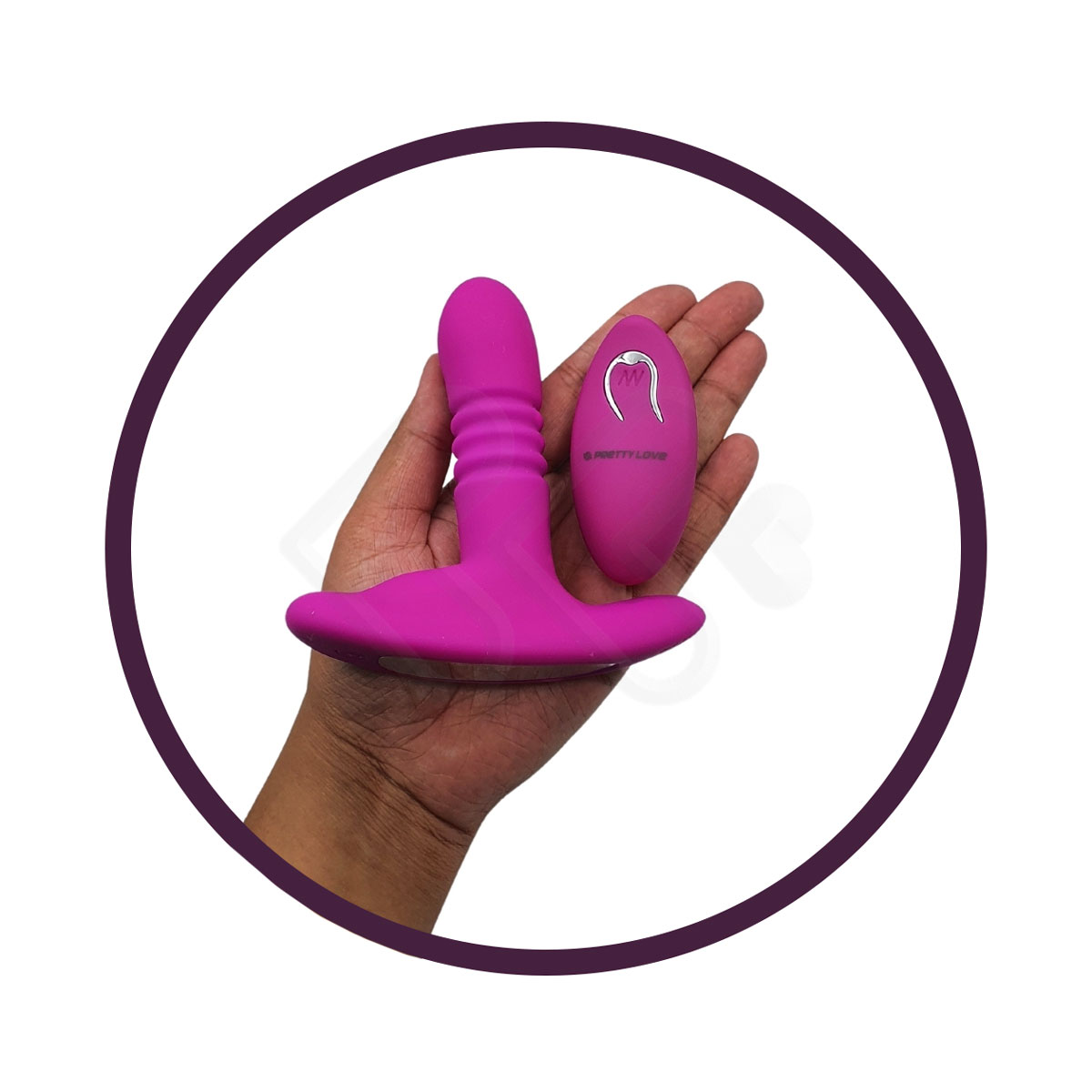 Plug Anal em Silicone com Movimento Vai e Vem e 12 Modos de Vibração - Pretty Love Heather - 11 x 2,8 cm - 9