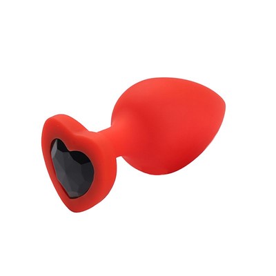 Foto 6 do produto Plug Anal em Silicone no Tamanho "P" com Pedra Brilhante na Base no Formato de Coração - SI | 5,7 x 2,6 cm | Disponível em 4 Cores