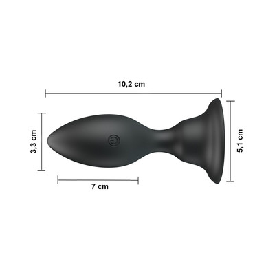 Foto 7 do produto Plug Anal em Silicone com Vibração Multivelocidade por Indução e Base em Ventosa - Pretty Love Push Over To Trigger Vibration | 7 x 3,3 cm