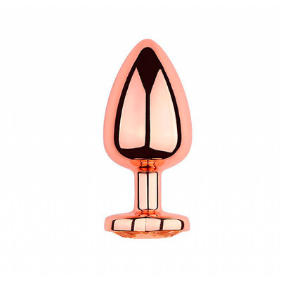 Foto 2 do produto Plug Anal no Tamanho "G" com Pedra Brilhante na Base com Formato de Coração - SI | 7,5 x 3,9 cm