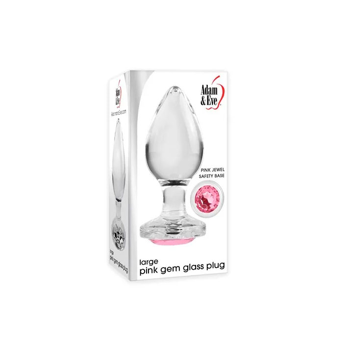Plug Anal Tamanho "G" em Vidro Resistente com Formato Cônico e Detalhe de Joia Rosa - Adam & Eve Pink Gem Glass Plug | 5,8 x 3,8 cm - 4