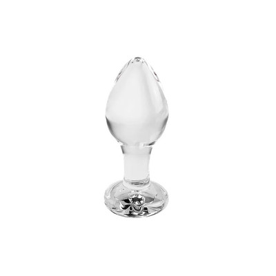 Foto 3 do produto Plug Anal Tamanho "M" em Vidro Resistente com Formato Cônico e Detalhe de Joia Rosa - Adam & Eve Pink Gem Glass Plug | 5,0 x 3,3 cm