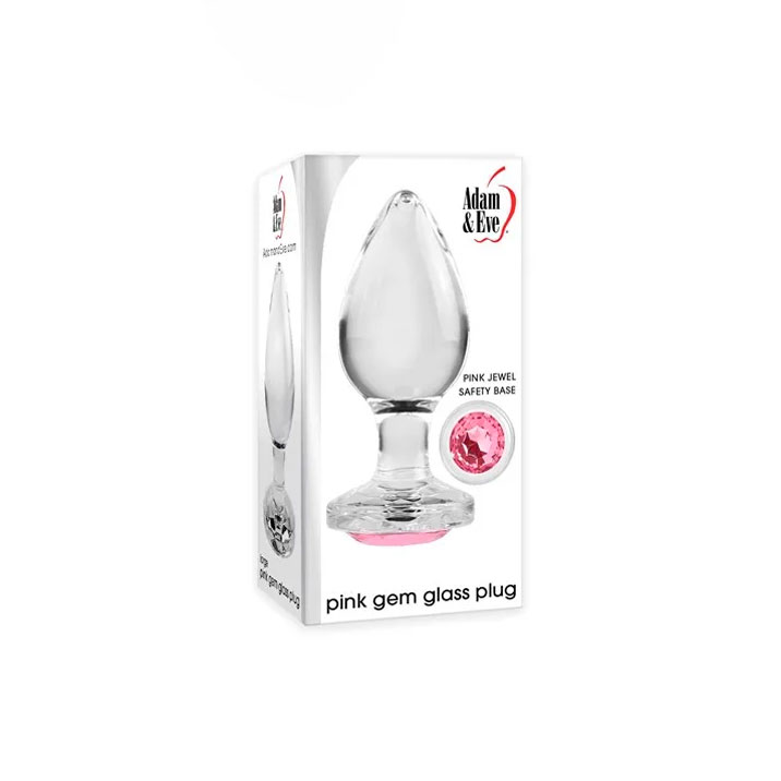 Plug Anal Tamanho "M" em Vidro Resistente com Formato Cônico e Detalhe de Joia Rosa - Adam & Eve Pink Gem Glass Plug | 5,0 x 3,3 cm - 4