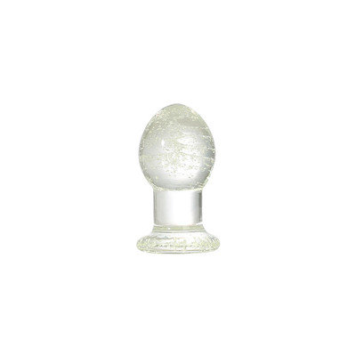 Foto 2 do produto Plug Anal no Tamanho "M" em Vidro Resistente com Formato Cônico que Brilha no Escuro - 3R Import | 7 x 3,8 cm