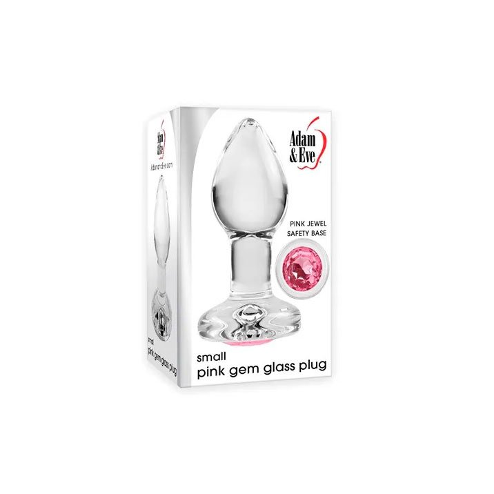 Plug Anal Tamanho "P" em Vidro Resistente com Formato Cônico e Detalhe de Joia Rosa - Adam & Eve Pink Gem Glass Plug | 3,9 x 2,7 cm - 4