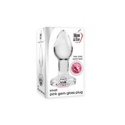 Foto 4 do produto Plug Anal Tamanho "P" em Vidro Resistente com Formato Cônico e Detalhe de Joia Rosa - Adam & Eve Pink Gem Glass Plug | 3,9 x 2,7 cm