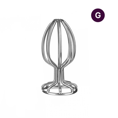 Plug Anal Vazado no Formato Cônico e Tamanho "G" em Aço Inoxidável - OOXX | 7,5 x 3,5 cm