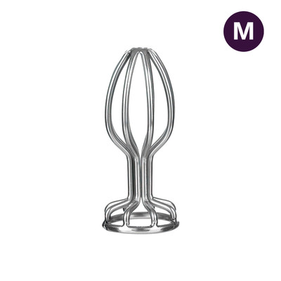 Plug Anal Vazado no Formato Cônico e Tamanho "M" em Aço Inoxidável - OOXX | 6,7 x 3,2 cm