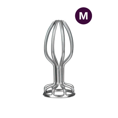 Plug Anal Vazado no Formato Cônico e Tamanho "M" em Aço Inoxidável - OOXX | 6,7 x 3,2 cm