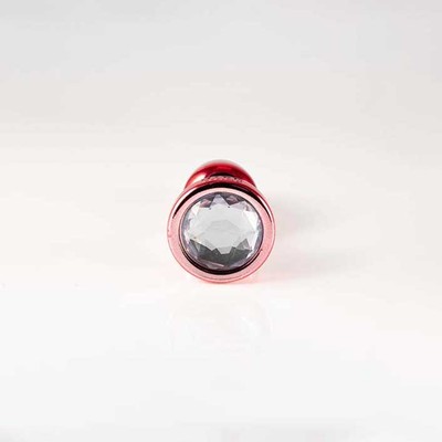Foto 3 do produto Plug Anal Vermelho no Tamanho "P" em ABS Atóxico com Formato Cônico e Detalhe de Joia - Hard Less | 6 x 2,6 cm | Disponível em 5 Cores