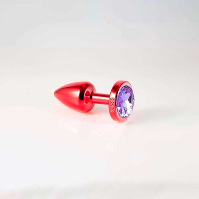 Foto 4 do produto Plug Anal Vermelho no Tamanho "P" em ABS Atóxico com Formato Cônico e Detalhe de Joia - Hard Less | 6 x 2,6 cm | Disponível em 5 Cores