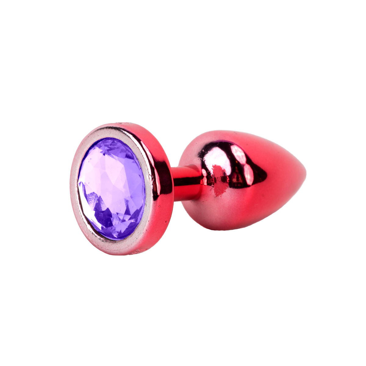 Plug Anal Vermelho no Tamanho "P" em ABS Atóxico com Formato Cônico e Detalhe de Joia - Hard Less | 6 x 2,6 cm | Disponível em 5 Cores - 3