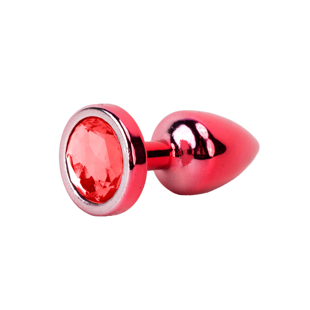 Plug Anal Vermelho no Tamanho "P" em ABS Atóxico com Formato Cônico e Detalhe de Joia - Hard Less | 6 x 2,6 cm | Disponível em 5 Cores - 4