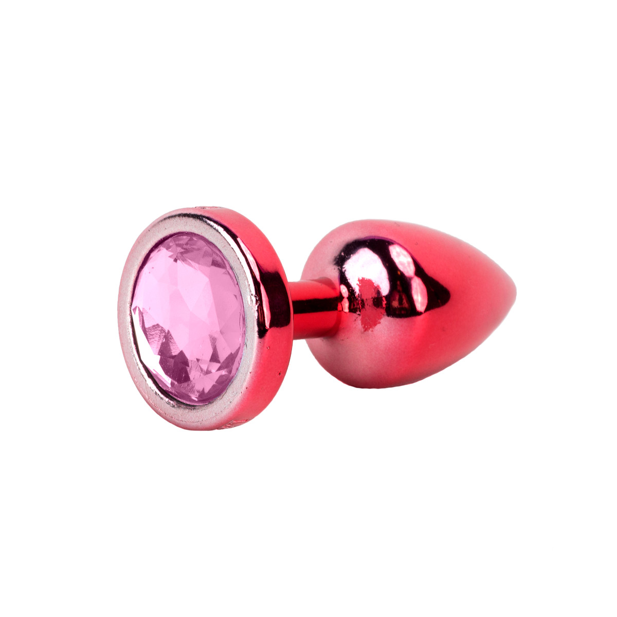 Plug Anal Vermelho no Tamanho "P" em ABS Atóxico com Formato Cônico e Detalhe de Joia - Hard Less | 6 x 2,6 cm | Disponível em 5 Cores - 2