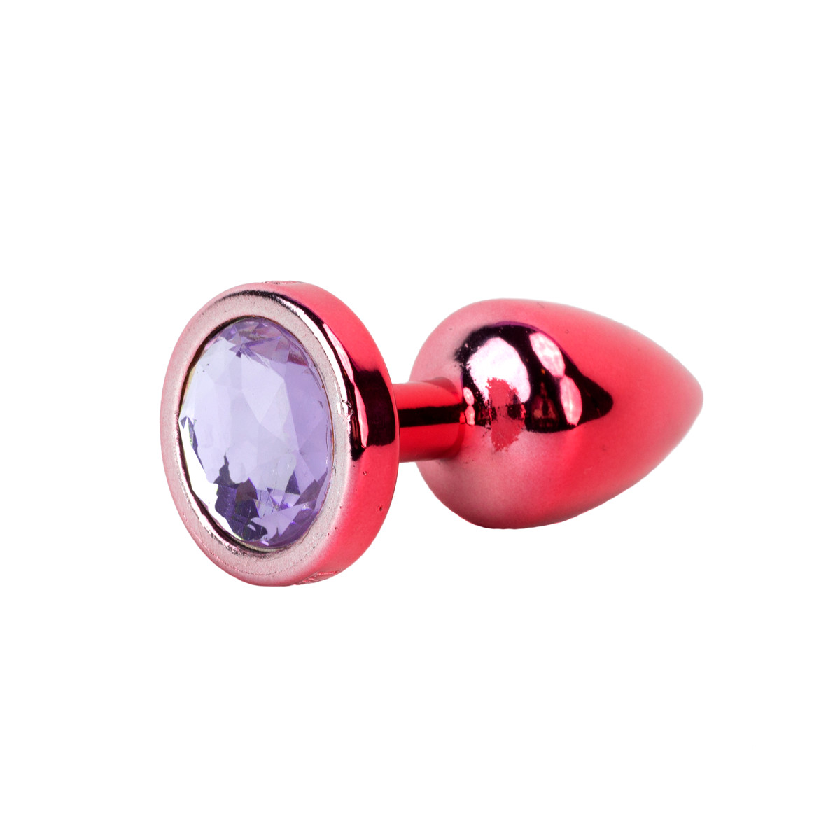 Plug Anal Vermelho no Tamanho "P" em ABS Atóxico com Formato Cônico e Detalhe de Joia - Hard Less | 6 x 2,6 cm | Disponível em 5 Cores - 5