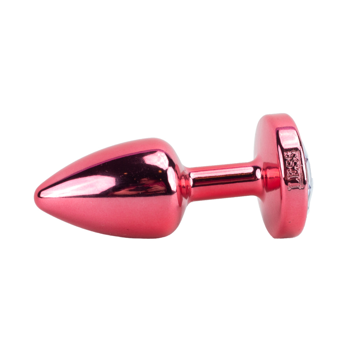 Plug Anal Vermelho no Tamanho "P" em ABS Atóxico com Formato Cônico e Detalhe de Joia - Hard Less | 6 x 2,6 cm | Disponível em 5 Cores - 6