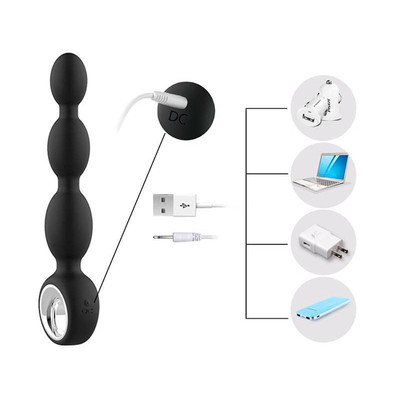 Foto 5 do produto Plug Anal Vibratório Escalonado em Silicone com 12 Modos de Vibração e Controle Remoto - Pleasure Dreams | 17 x 3,5