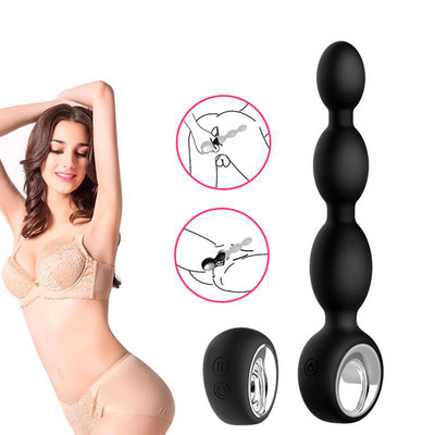 Foto 4 do produto Plug Anal Vibratório Escalonado em Silicone com 12 Modos de Vibração e Controle Remoto - Pleasure Dreams | 17 x 3,5