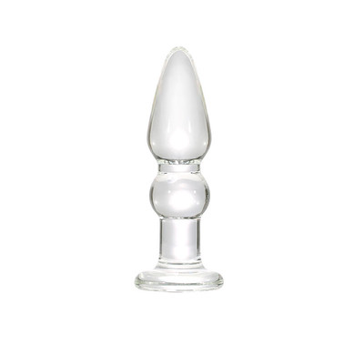Plug Anal em Vidro com Design Escalonado - 14 x 3,8 cm